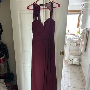 Bill Levkoff Maroon Bridesmaid Dress - Size 4